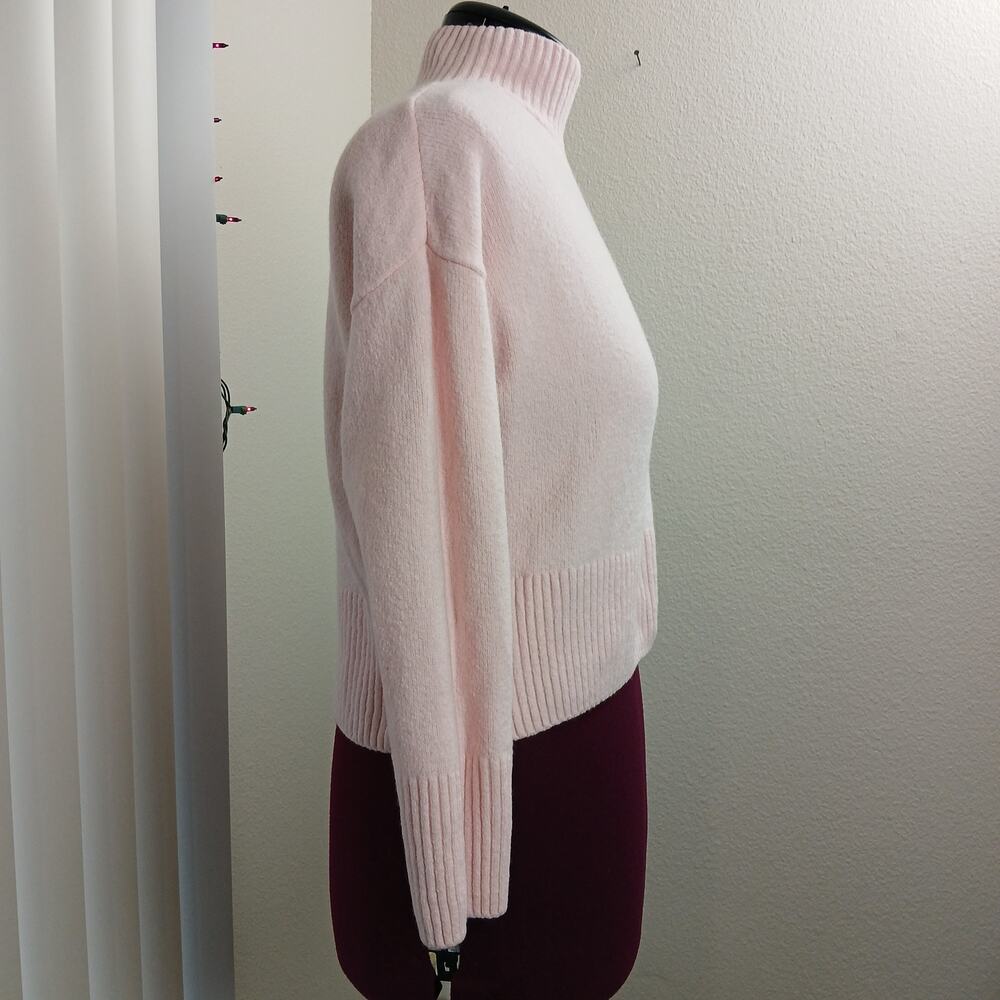 Paris Atelier & Other Stories Cropped Mock Neck Jumper S light pink cotton blend - Picture 6 of 16